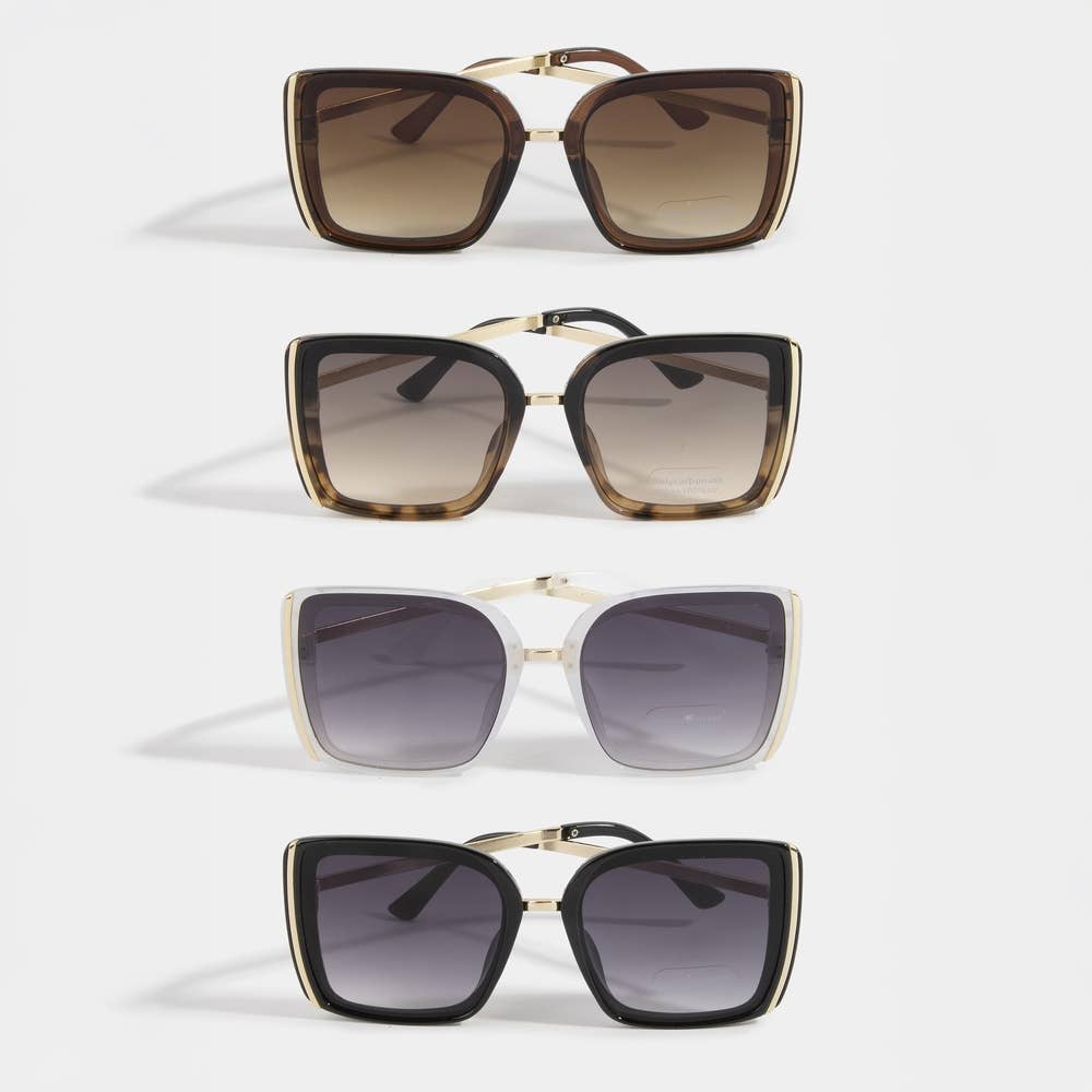Two Tone Square Frame Sunglasses