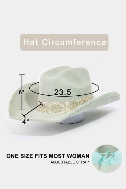 Intricate Border Pattern Band Cowboy Hat