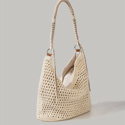 Straw Woven Travel Handbag
