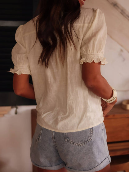 V-Neck Floral Embroidered top
