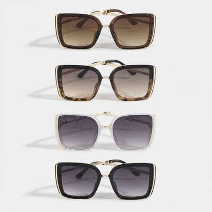 Two Tone Square Frame Sunglasses