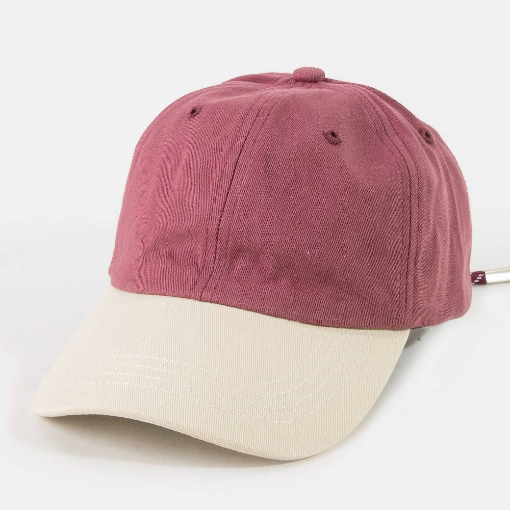 Two Tone Solid Baseball Cap