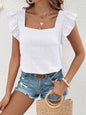 Square Collar Ruffled top