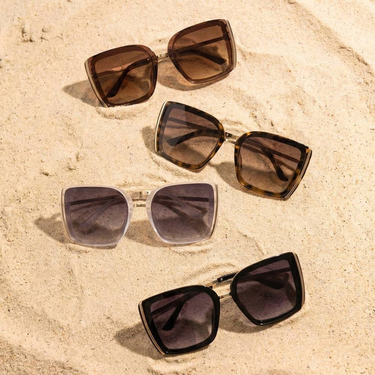 Two Tone Square Frame Sunglasses